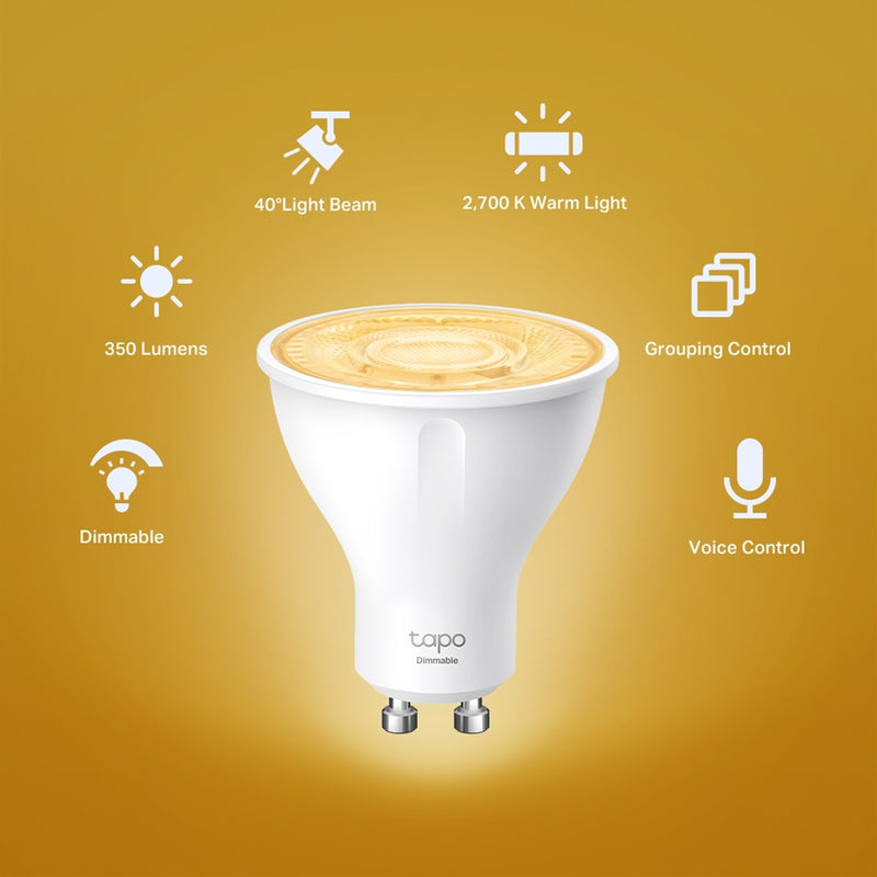TP-Link Tapo L610 Smart WiFi GU10 Spotlight 4 Pack Dimmable