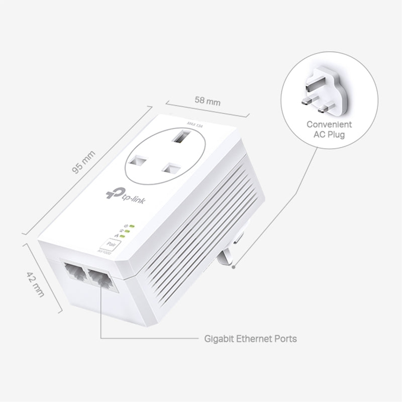 TP-Link TL-PA7027P AV1000 Gigabit Pass-Through Powerline Kit