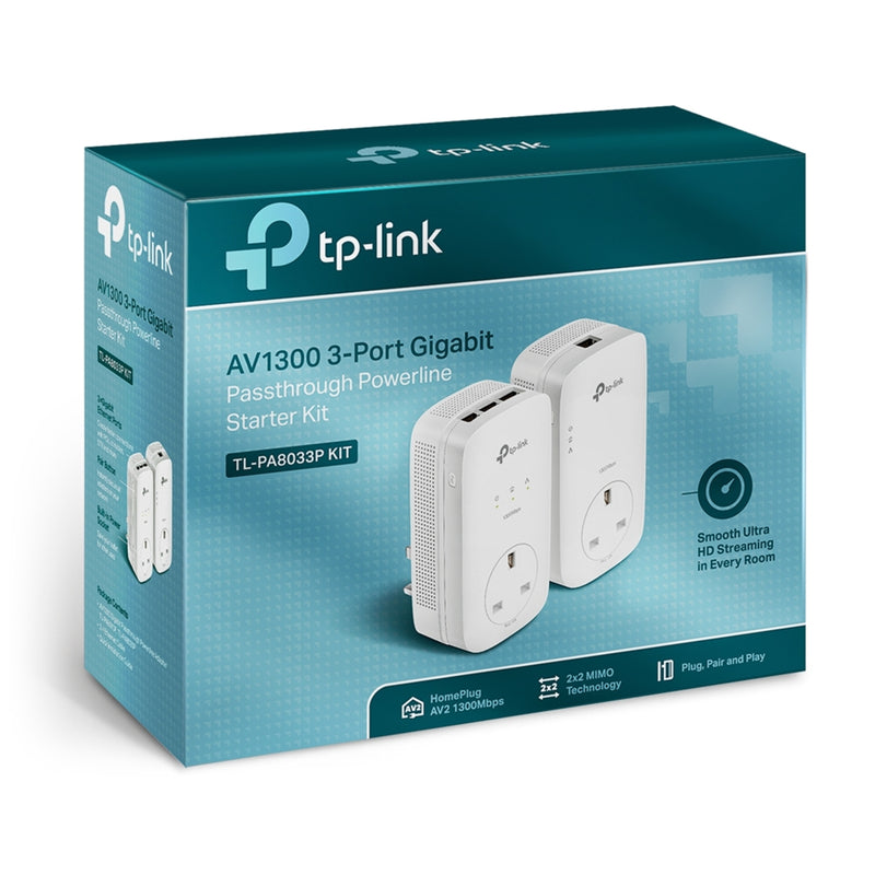 TP-Link TL-PA8033P KIT AV1300 Gigabit Powerline Adapter Kit