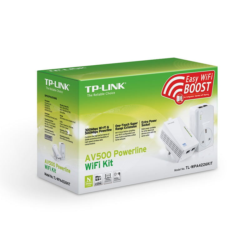 TP-Link TL-WPA4220 TKIT AV600 Powerline Wi-Fi Kit 3 Pack Network Extender