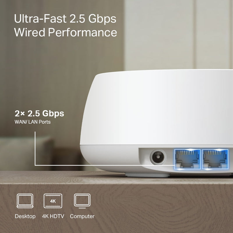 TP-Link Deco BE25 WiFi 7 Mesh System 3 Pack BE3600 2.5Gbps