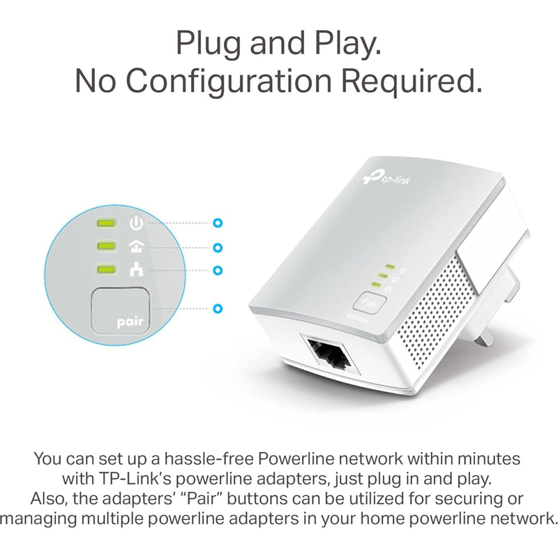 TP-Link TL-PA4010 KIT 600Mbps Powerline Adapter Twin Pack AV2