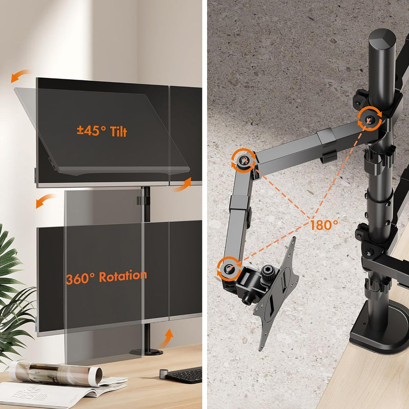 VonHaus Quad Monitor Stand for 13-32" Screens VESA Desk Mount