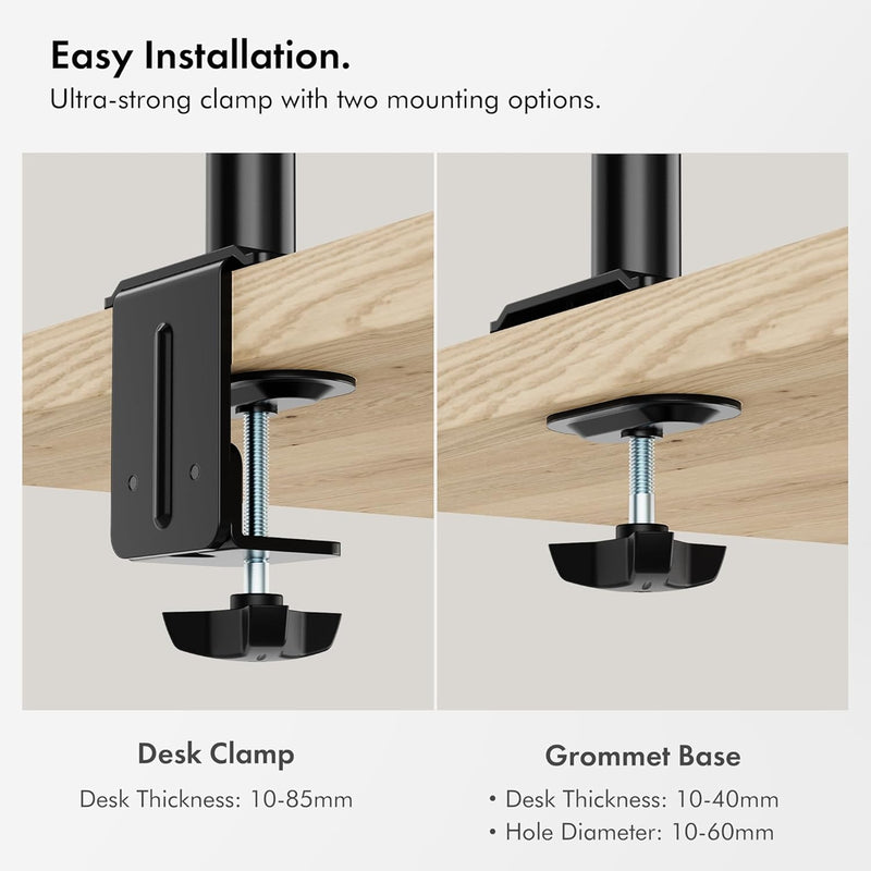 VonHaus Vertical Dual Monitor Stand for 13-32" Screens VESA Mount