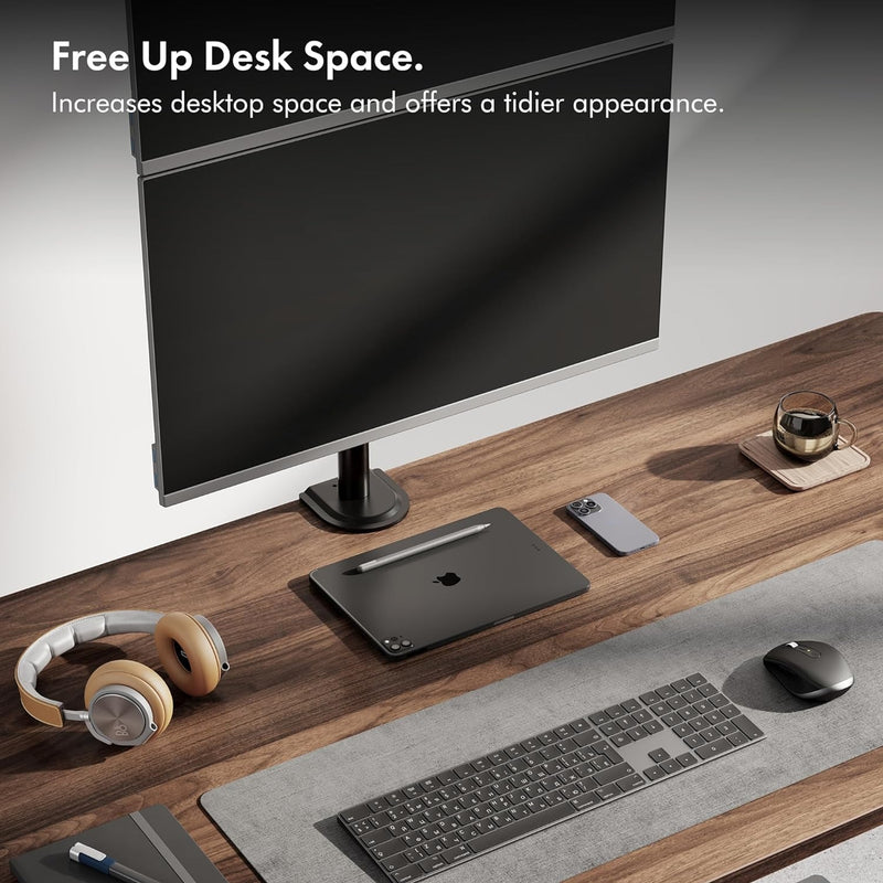 VonHaus Vertical Dual Monitor Stand for 13-32" Screens VESA Mount