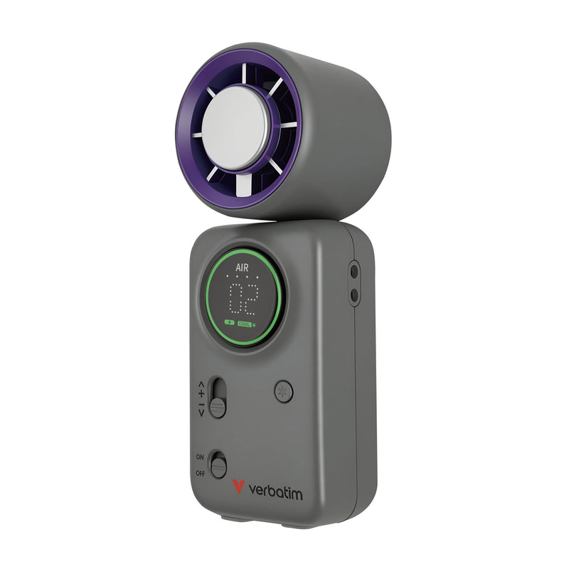 Verbatim Cool n Go Ice Touch Mini Handheld Fan Purple Grey