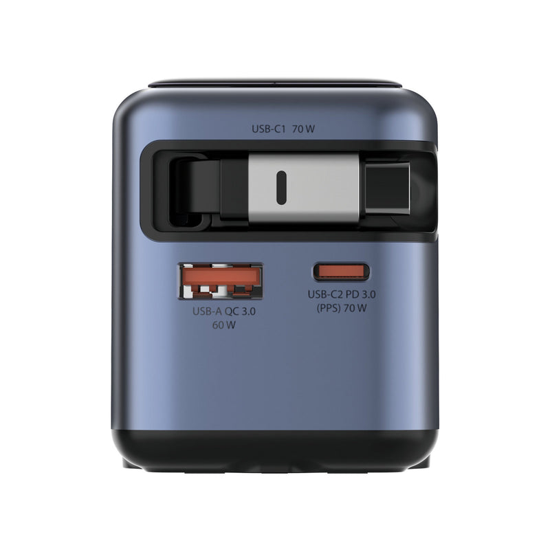 Verbatim Mini GaN Charger 70W with Retractable USB-C Cable
