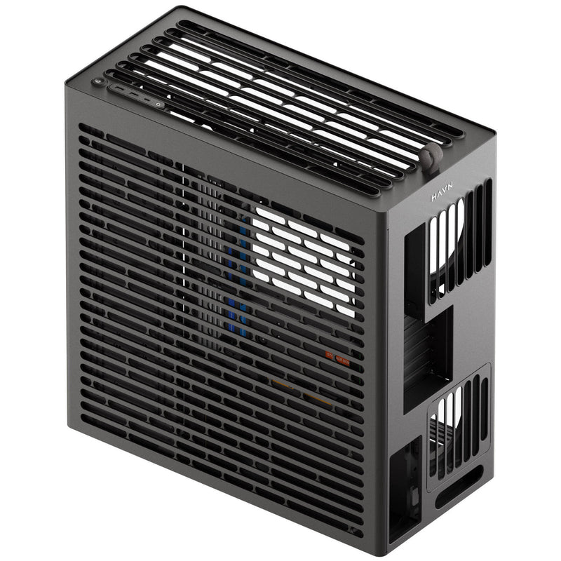 HAVN HS 420 Black Mid Tower PC Case Panoramic Glass E-ATX