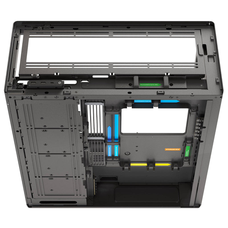 HAVN HS 420 Black Mid Tower PC Case Panoramic Glass E-ATX