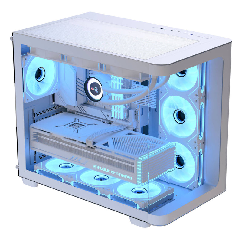 Aerocool Dryft Mini V2 White RGB Micro ATX Tempered Glass Case