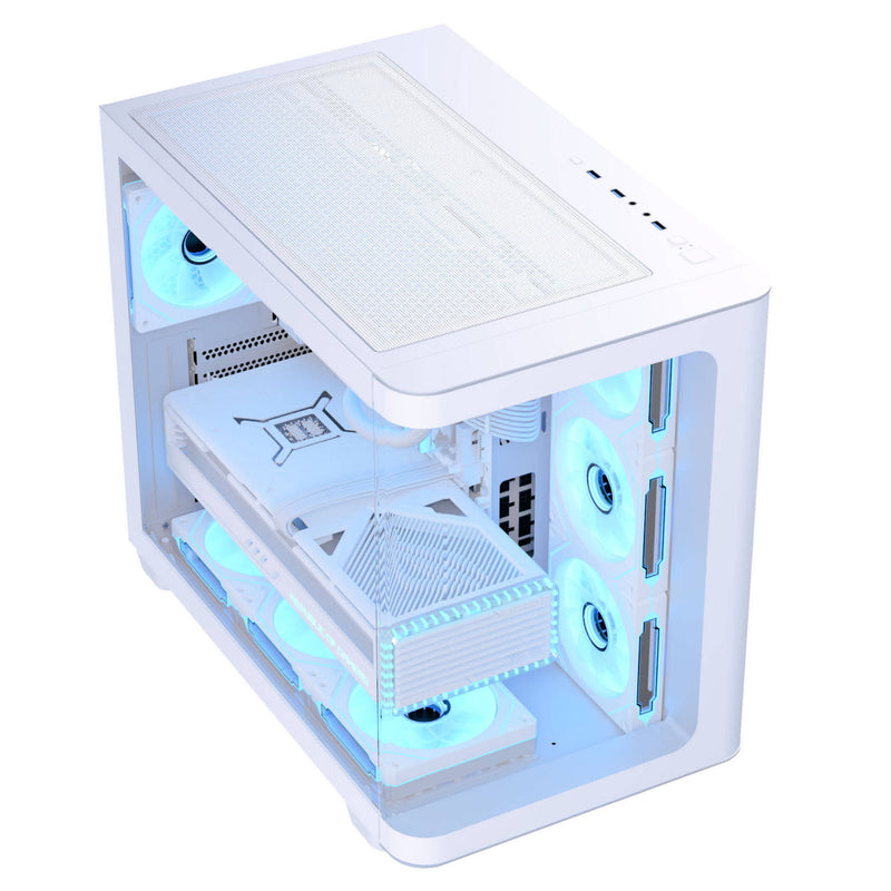 Aerocool Dryft Mini V2 White RGB Micro ATX Tempered Glass Case