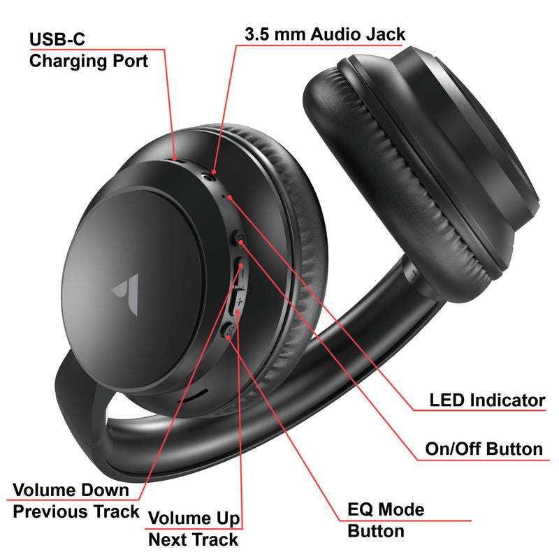 Verbatim TruSound Bluetooth Headset Wireless Headphones Black