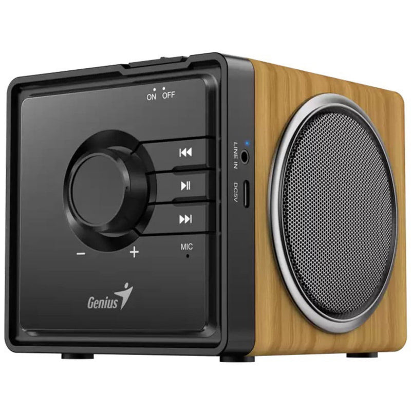 Genius SP-916BT Bluetooth Wood Speaker with Mic & USB-C Charging