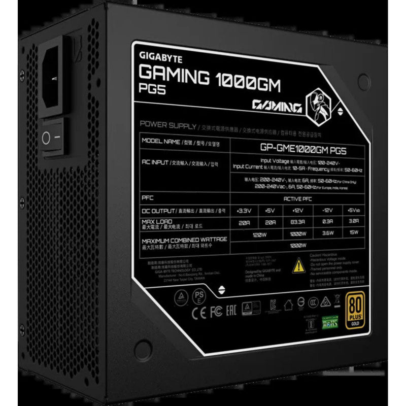 Gigabyte GAMING 1000GM PG5 1000W 80 Plus Gold Modular PSU