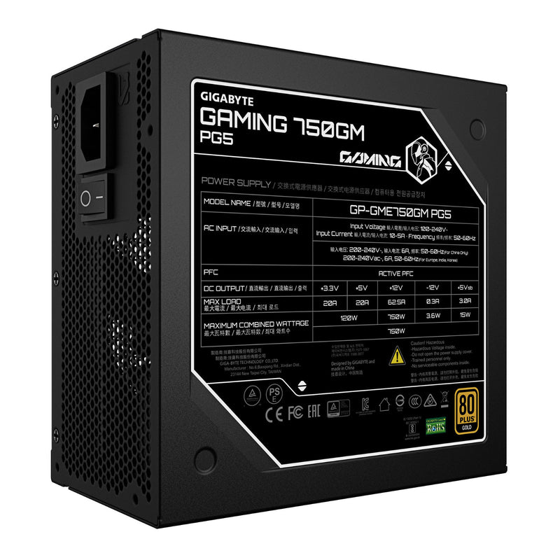 Gigabyte GAMING 750GM PG5 750W 80 Plus Gold Modular PSU