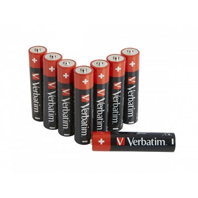 Verbatim AAA Alkaline Batteries 8 Pack LR03 1.5V Long Life Power