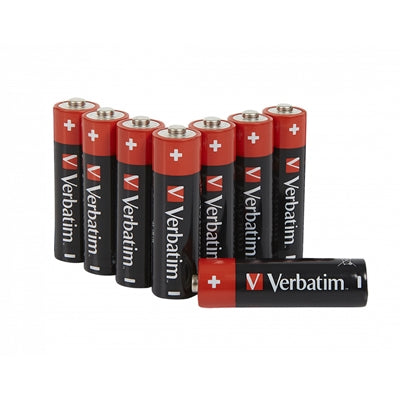 Verbatim AA Alkaline Batteries 1.5V LR6 8 Pack Hangcard
