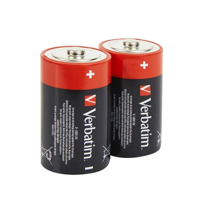 Verbatim D Alkaline Batteries 2 Pack LR20 1.5V High Power Cells