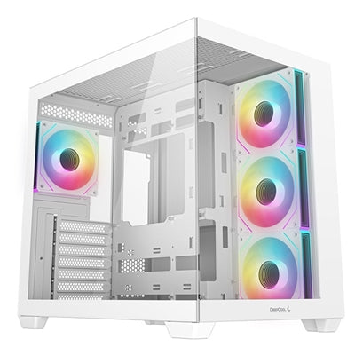 DeepCool CG530 4F White Mid-Tower Case | ARGB, Tempered Glass, Airflow - IT Supplies Ltd