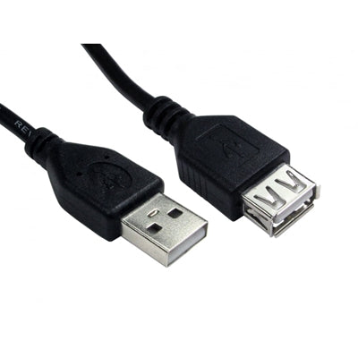 USB 2.0 Type-A Male to Female Extension Cable 1m Black