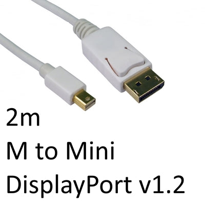 DisplayPort 1.2 to Mini DisplayPort Cable 2m White 2560x1600