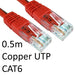 RJ45 (M) to RJ45 (M) CAT6 Red OEM Moulded Boot Copper UTP Network Cable 0.5m - IT Supplies Ltd