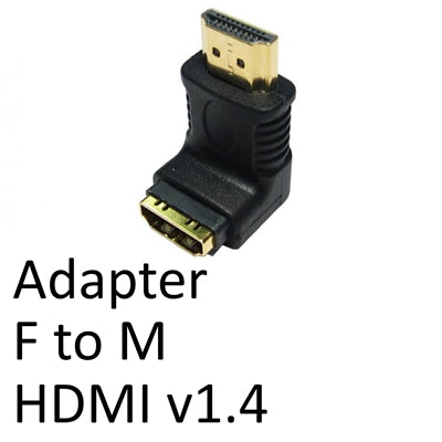 HDMI 1.4 (F) to HDMI 1.4 (M) Black OEM Right Angled Adapter - IT Supplies Ltd
