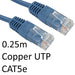RJ45 (M) to RJ45 (M) CAT5e 0.25m Blue OEM Moulded Boot Copper UTP Network Cable - IT Supplies Ltd