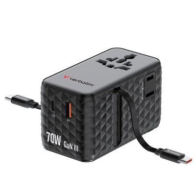 Verbatim 70W Universal Travel Adapter GaN with USB-C Cable