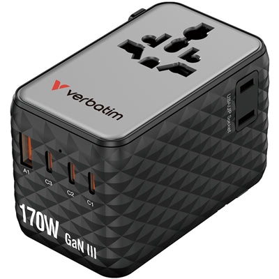 Verbatim 170W Universal Travel Adapter GaN III Fast Charger