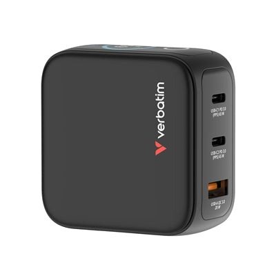 Verbatim 65W Mini GaN Charger with Display 3-Port USB-C