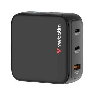 Verbatim 100W Mini GaN Charger with Display 3-Port USB-C