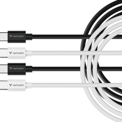 Verbatim USB-C to USB-C Cable 60W 1m (2 Pack) Fast Charge