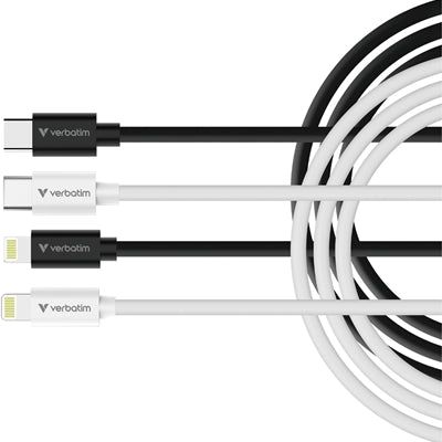 Verbatim USB-C to Lightning Cable 27W 1m (2 Pack) Fast Charge