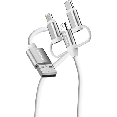 Verbatim 3-in-1 Charging Cable USB-A to USB-C Lightning Micro White