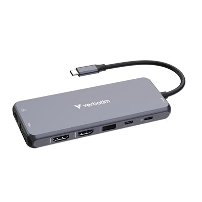 Verbatim 14 Port USB-C Hub Dual HDMI 4K VGA Ethernet PD