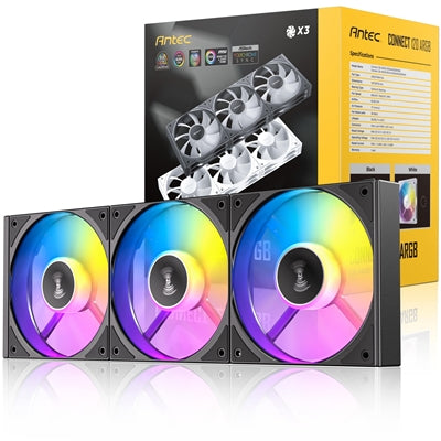 Antec Connect 120 ARGB 3-Pack – High-Airflow PWM Fans, RGB, Daisy Chain