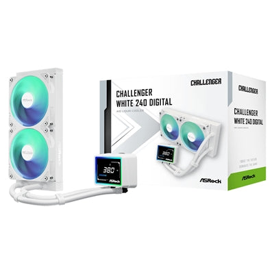 ASRock Challenger 240 Digital White AIO Cooler 240mm LCD ARGB