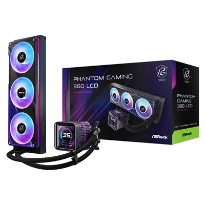 ASRock Phantom Gaming 360 LCD AIO Cooler 360mm ARGB Intel AMD