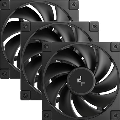 DeepCool FD12 120mm Case Fan 3-Pack – Black, PWM, Quiet, High Airflow - IT Supplies Ltd