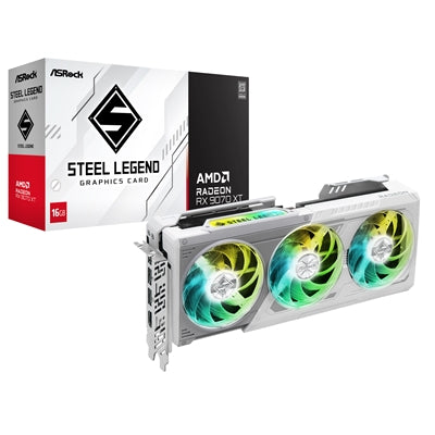 ASRock Radeon RX 9070 XT Steel Legend 16GB GDDR6 Graphics Card