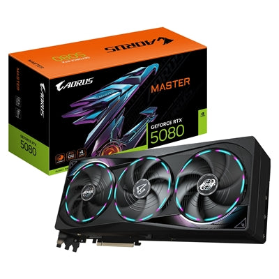 RTX 5080 AORUS MASTER 16G – 2805 MHz, GDDR7, RGB, LCD Edge View - IT Supplies Ltd