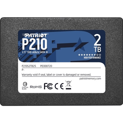 Patriot P210 (P210S2TB25) 2TB 2.5 Inch SSD, Sata 3 Interface, Read 520MB/s, Write 430MB/s, 3 Year Warranty - IT Supplies Ltd