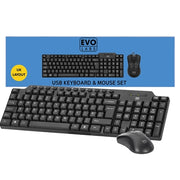 Evo Labs CM-501UK Wired Keyboard & Mouse Combo | USB Plug & Play - IT Supplies Ltd