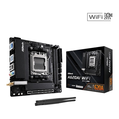 ASRock A620AI WIFI Mini-ITX AMD AM5 Motherboard – DDR5, Wi-Fi 6E