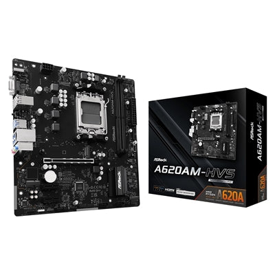 ASRock A620AM-HVS AMD AM5 Motherboard – DDR5, M.2, HDMI, Micro-ATX