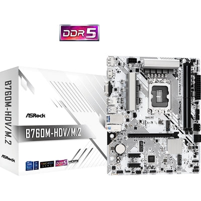 ASRock B760M-HDV/M.2 mATX DDR5 Motherboard – LGA1700, 2.5GbE, M.2 - IT Supplies Ltd