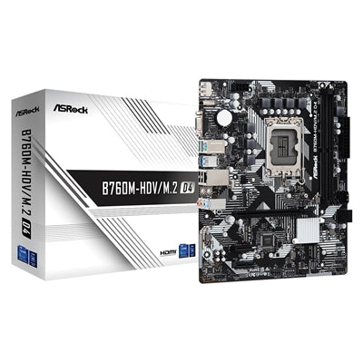 ASRock B760M-HDV/M.2 D4 – LGA1700, DDR4, 2x M.2, PCIe 4.0, mATX - IT Supplies Ltd