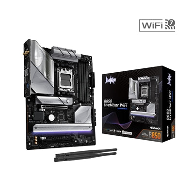 ASRock B850 LiveMixer WiFi AMD AM5 DDR5 ATX Motherboard, 4x DDR5, Wi-Fi 7