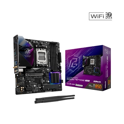 ASRock B850M Riptide WiFi AM5 DDR5 mATX Motherboard, Wi-Fi 7